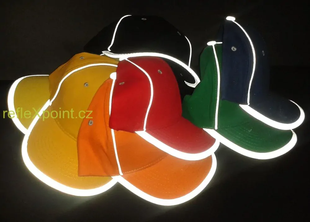 Kšiltovka - bavlna s reflexními prvky -  žlutá 