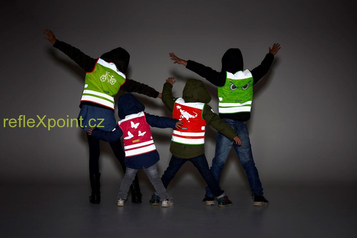 WOWOW Dětská Reflexní vesta CRAZY MONSTER Yellow 