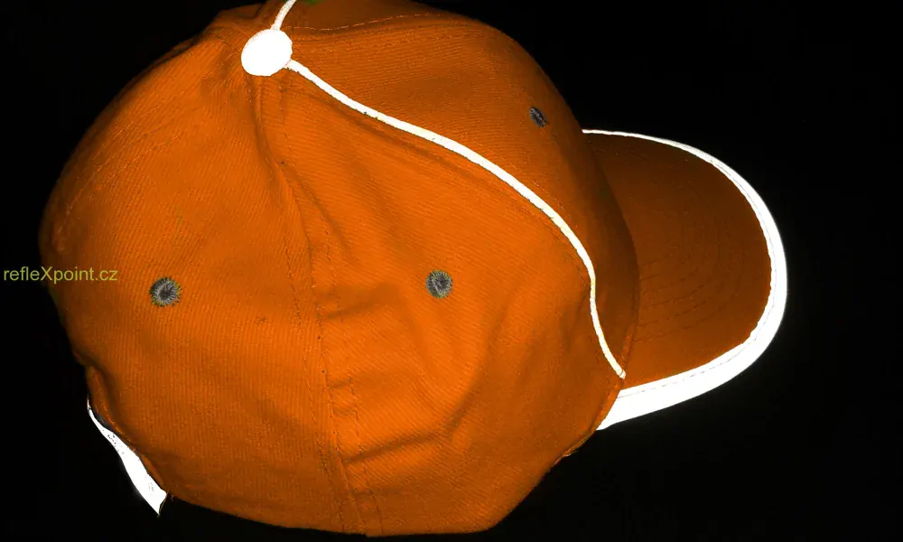 Kšiltovka - bavlna s reflexními prvky -  oranžová 