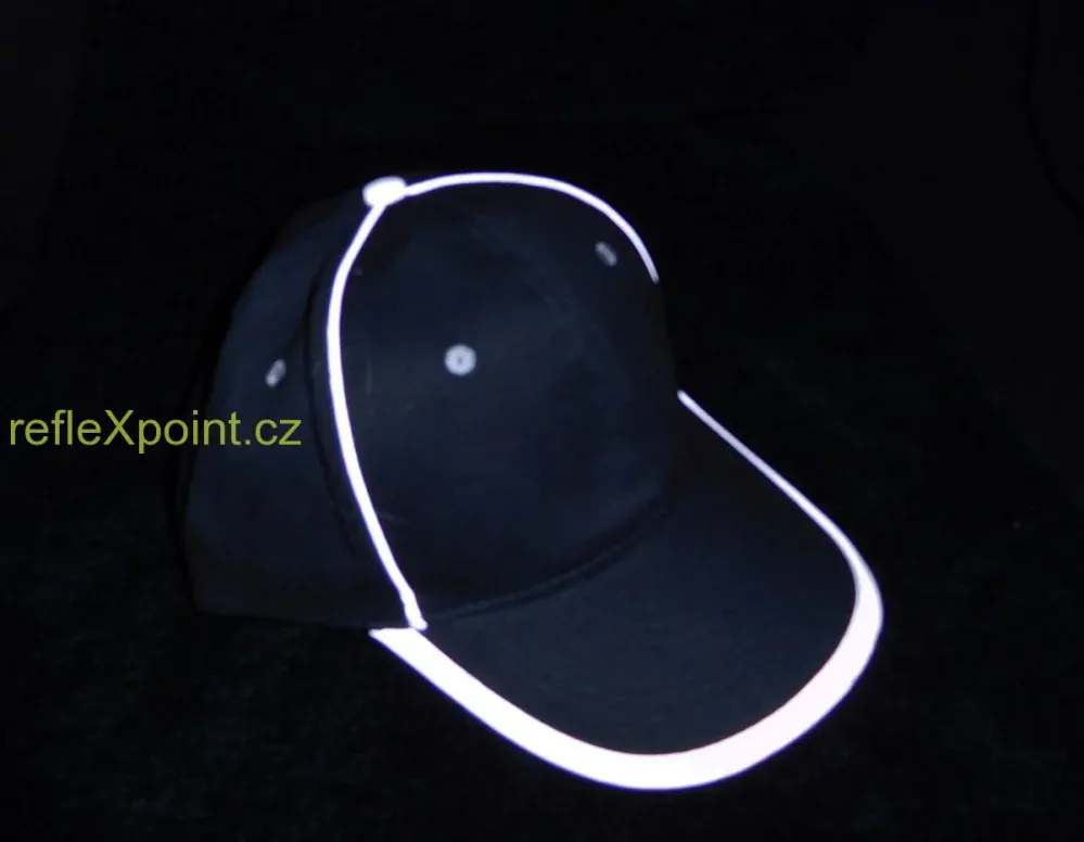 Kšiltovka - bavlna s reflexními prvky -  tm. modrá