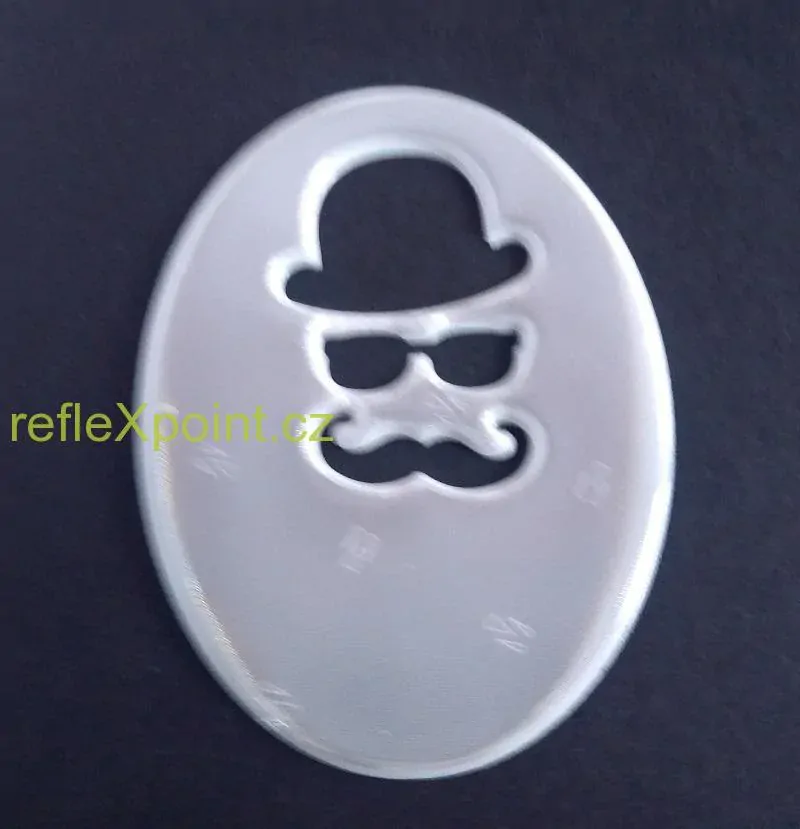 Reflexní přívěsek - Mystery man s buřinkou