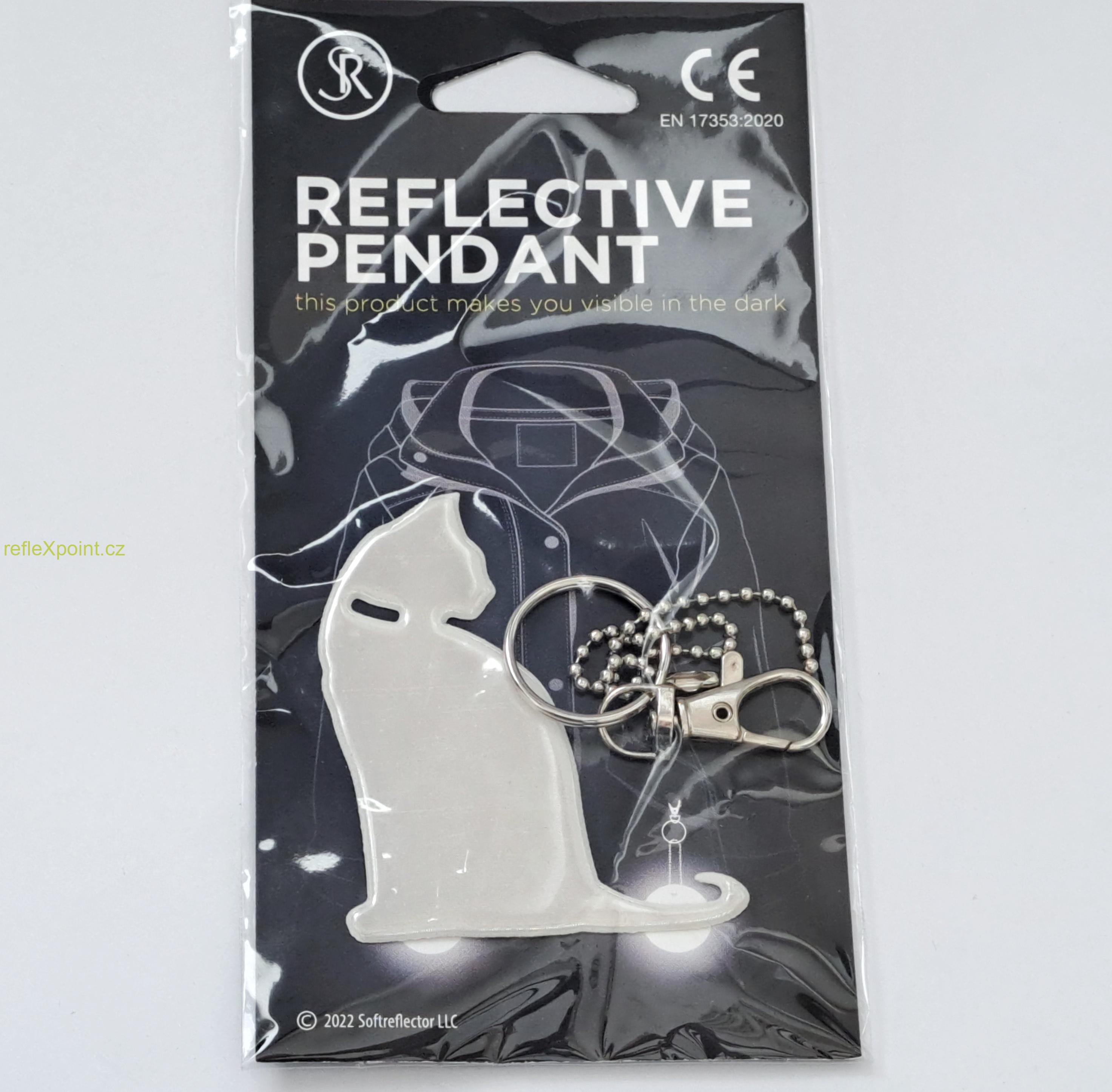 Reflexní přívěsek - Bílá kočička