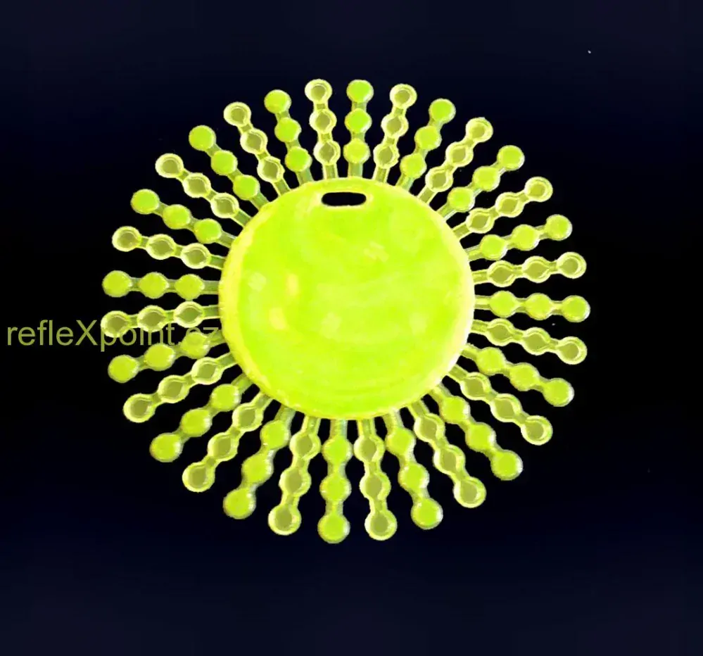 Exkluzivní reflexní přívěsek s třásněmi - žlutý