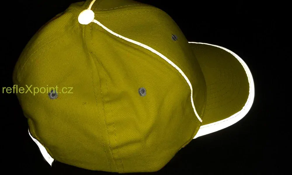 Kšiltovka - bavlna s reflexními prvky -  žlutá 