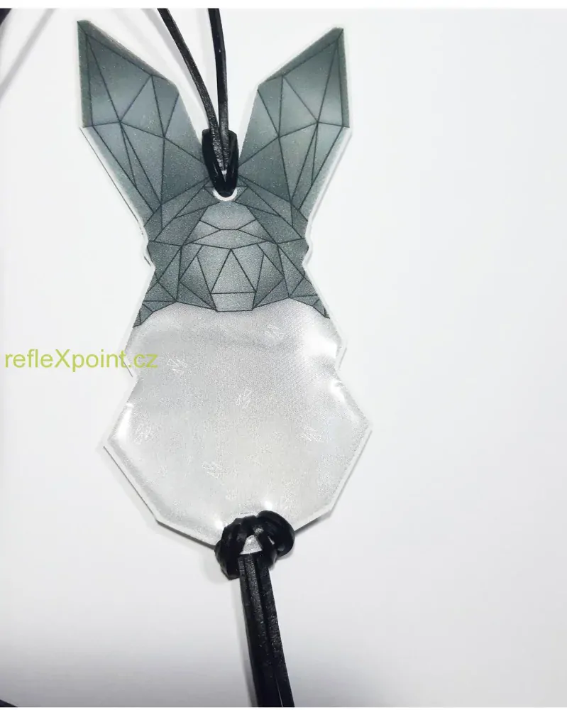 Reflexní náhrdelník / přívěsek Origami - Zajíc