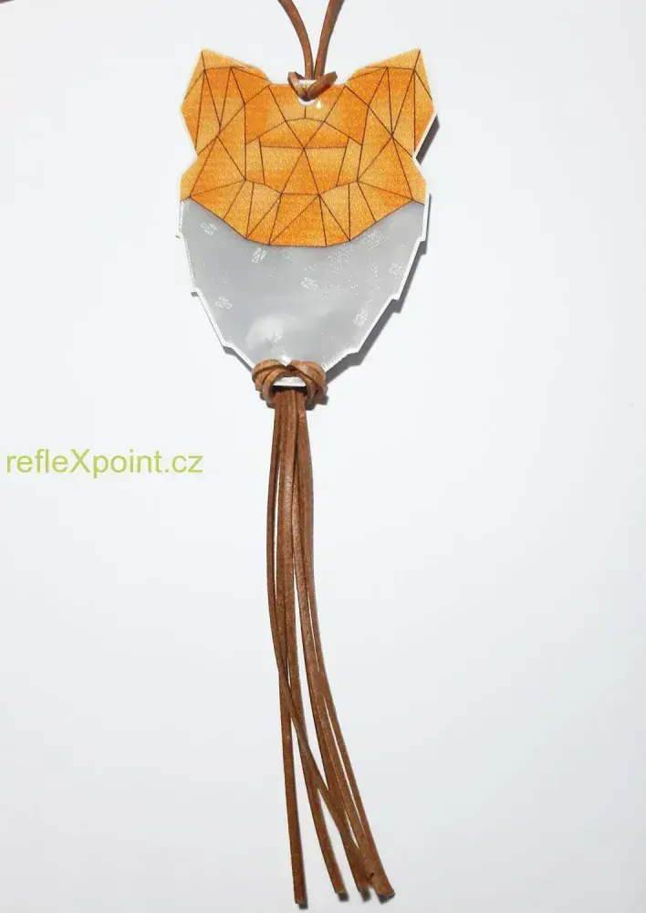 Reflexní náhrdelník / přívěsek Origami - Liška
