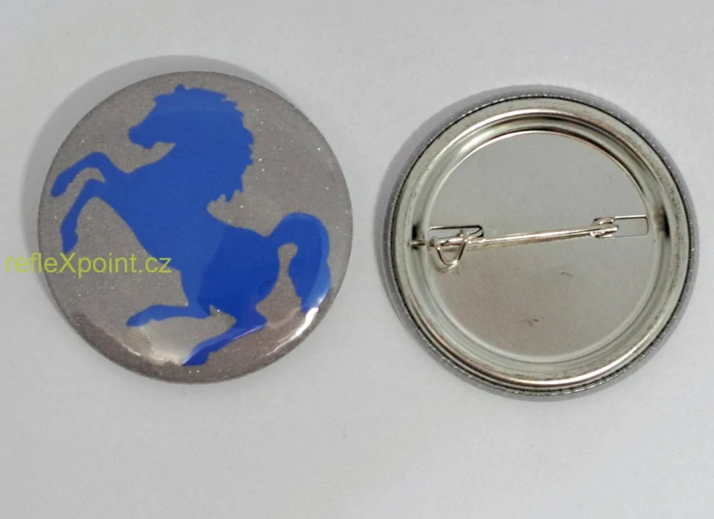 REFLEXNÍ připínací placka - Kůň modrý