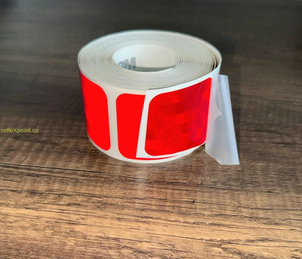 3M reflexní samolepící páska červená/ čtverce