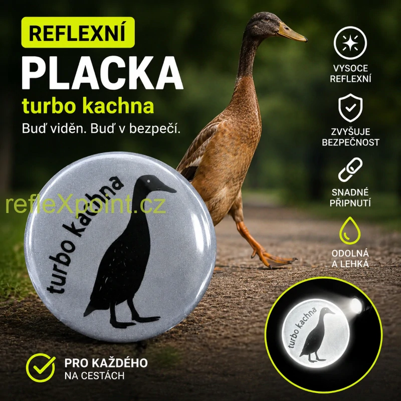 REFLEXNÍ připínací placka - Turbo kachna