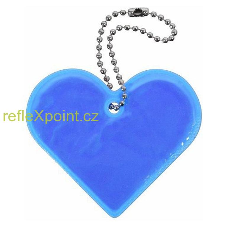 Reflexní přívěsek SRDCE - modrý