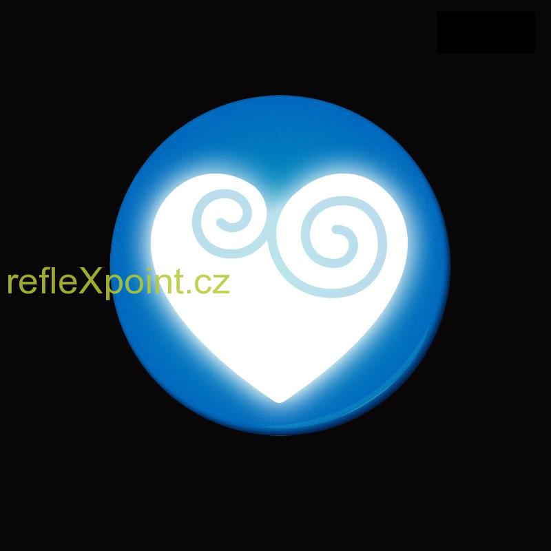 REFLEXNÍ připínací placka - srdce modré