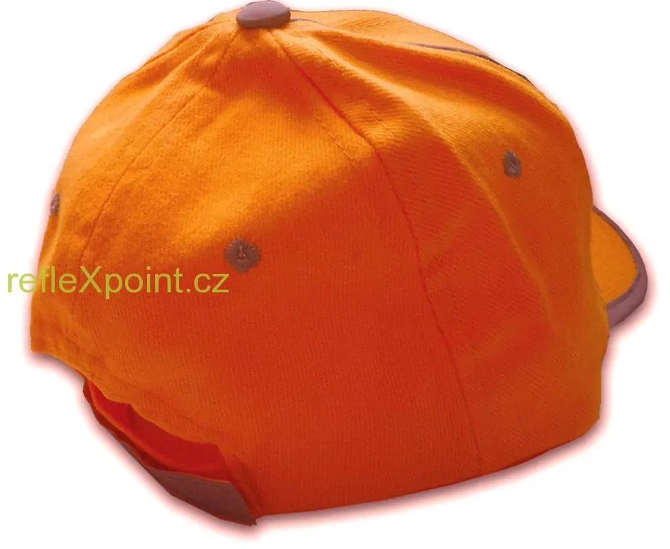 Kšiltovka - bavlna s reflexními prvky -  oranžová 