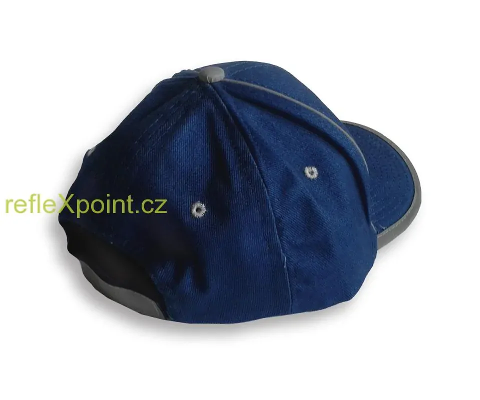 Kšiltovka - bavlna s reflexními prvky -  tm. modrá