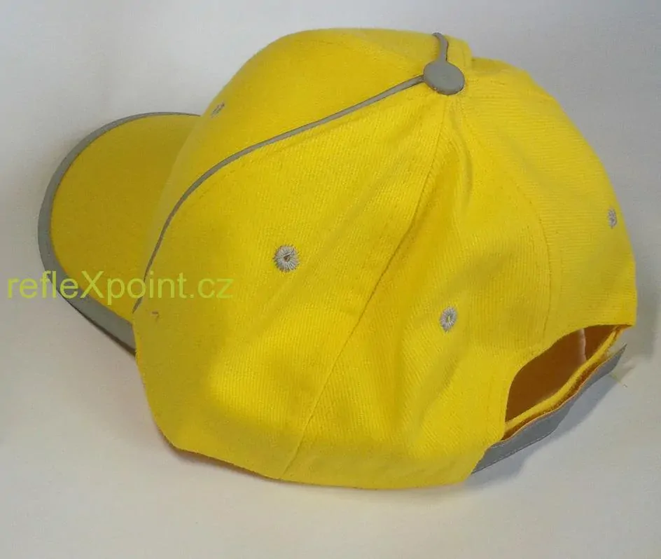 Kšiltovka - bavlna s reflexními prvky -  žlutá 