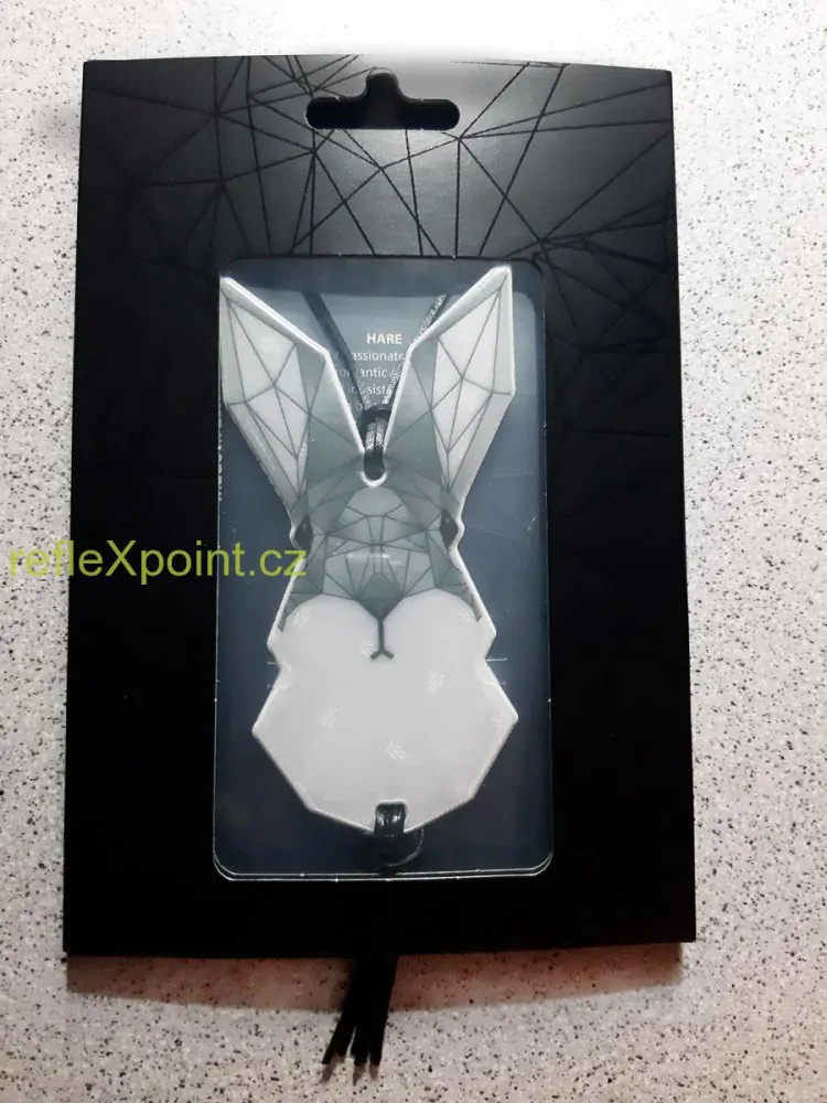 Reflexní náhrdelník / přívěsek Origami - Zajíc