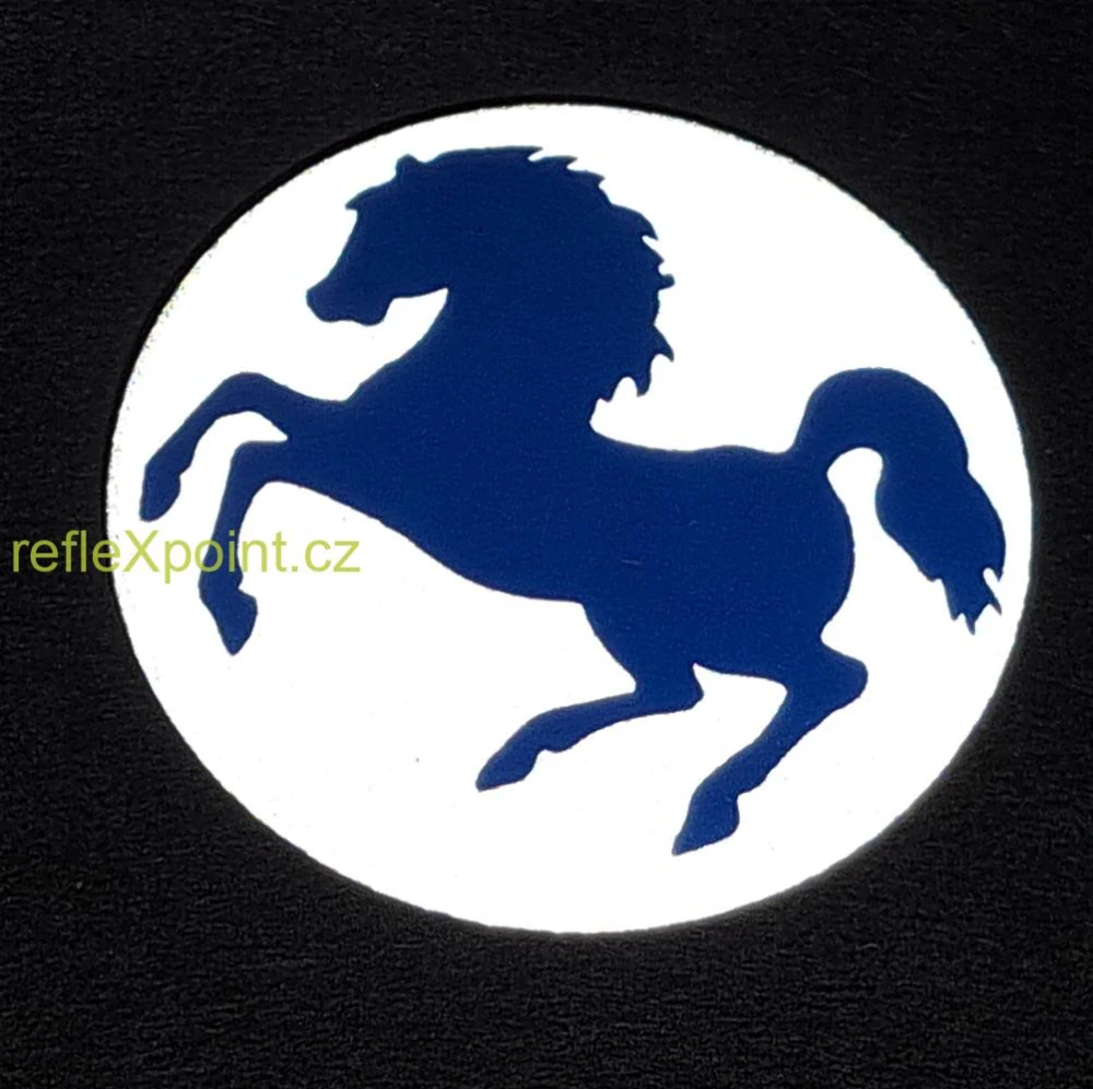 REFLEXNÍ připínací placka - Kůň modrý