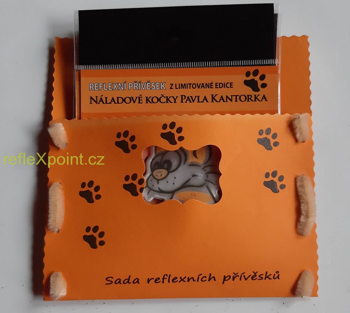 Náladové kočky P. Kantorka - sada reflexních přívěsků