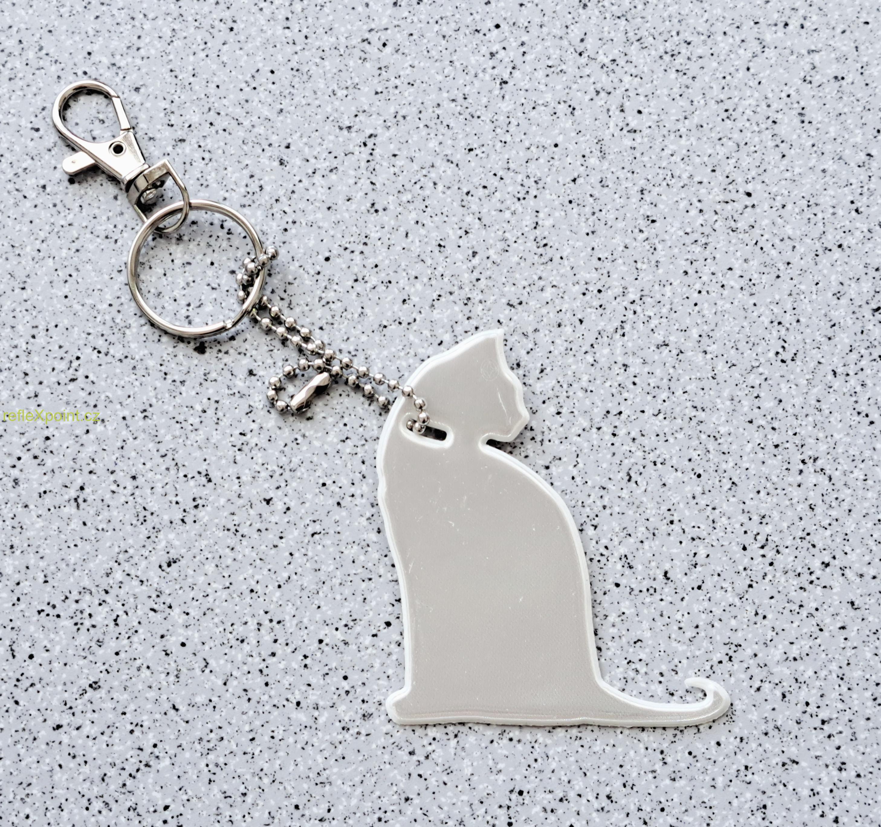 Reflexní přívěsek - Bílá kočička