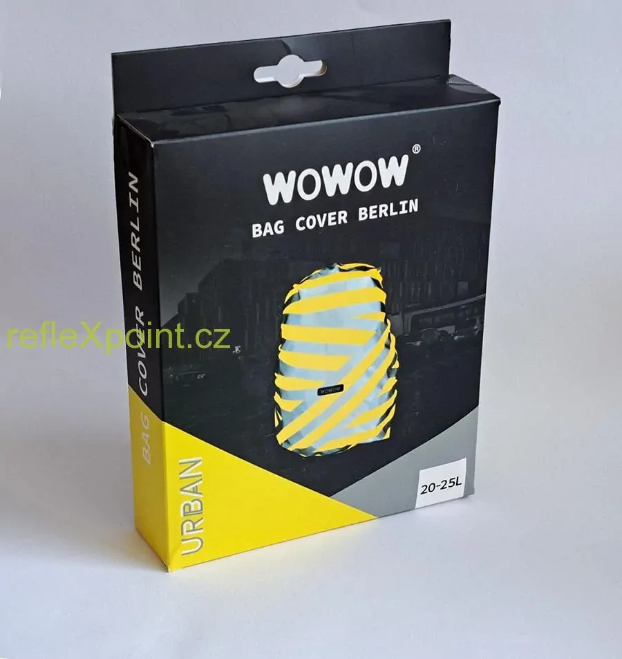 WOWOW Reflexní, nepromokavý potah na batoh BERLIN  žlutý  25 L