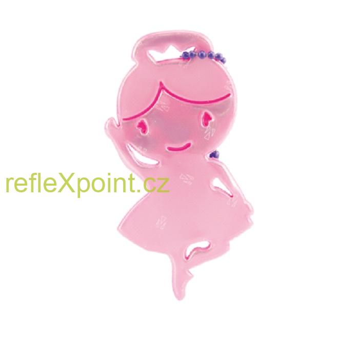 Reflexní přívěsek - Balerina - růžová