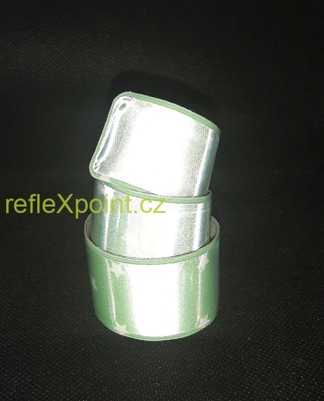 Reflexní páska - samonavíjecí - Zelená star