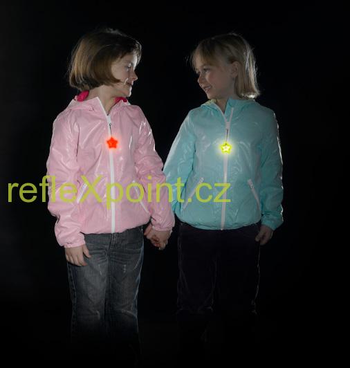 REFLEXNÍ taháček zipu - hvězda - modrá