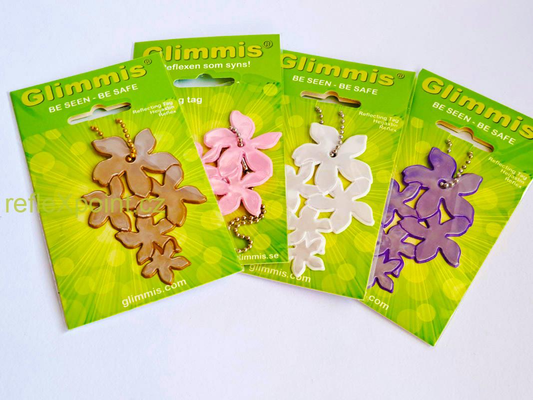 Reflexní přívěsek - květy fialové