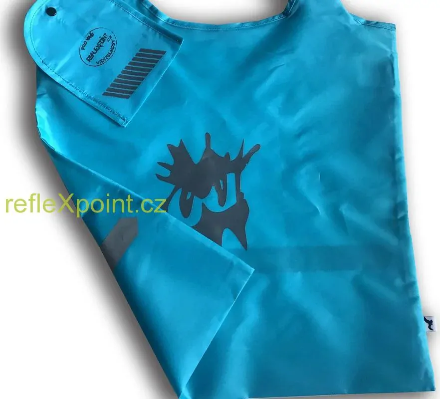 Nákupní taška s reflexním motivem - tyrkysová
