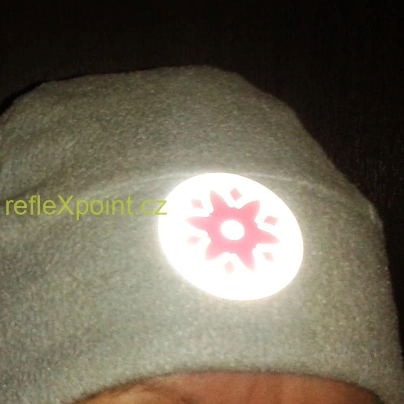 REFLEXNÍ připínací placka - Psí stopa - neónově růžová