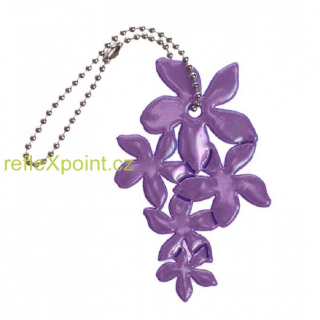 Reflexní přívěsek - květy fialové