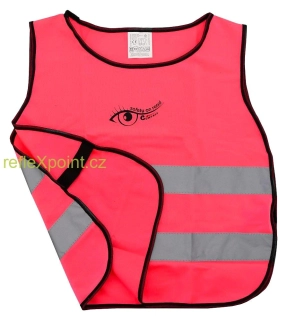 Dětská výstražná vesta - růžová