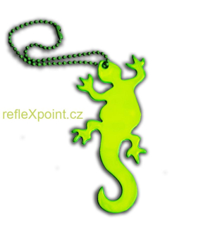 Reflexní přívěsek -  Zelená ještěrka