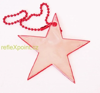 Reflexní přívěsek - Superstar - červená