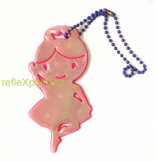 Reflexní přívěsek - Balerina - růžová