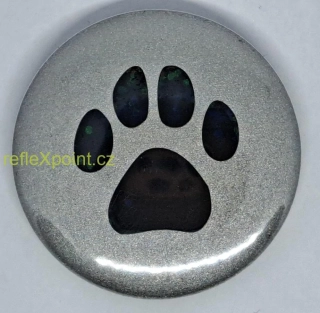 REFLEXNÍ připínací placka - Psí stopa - černá