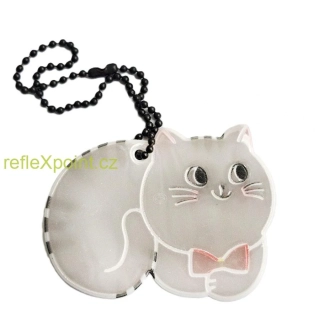 Reflexní přívěsek -  Kočka s mašlí